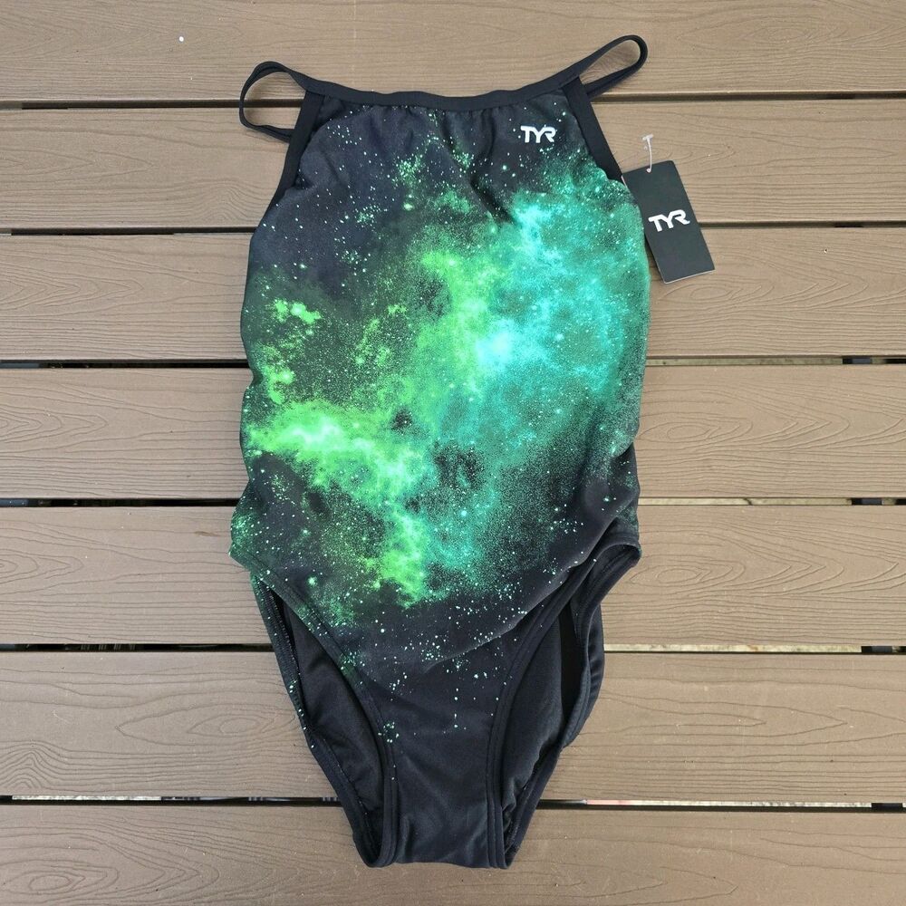 TYR Women's Durafast Elite Starbourne Multicolor One Piece Swimsuit SZ 34 New
